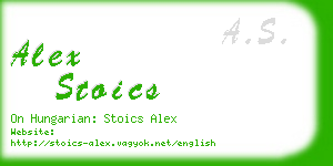 alex stoics business card